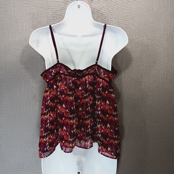 Y2K Forever 21 womens KEYHOLE PURPLE tank top shirt MEDIUM Geometric LIGHTWEIGHT - Picture 6 of 7